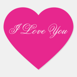 Pink Heart Sticker - I Liebe You