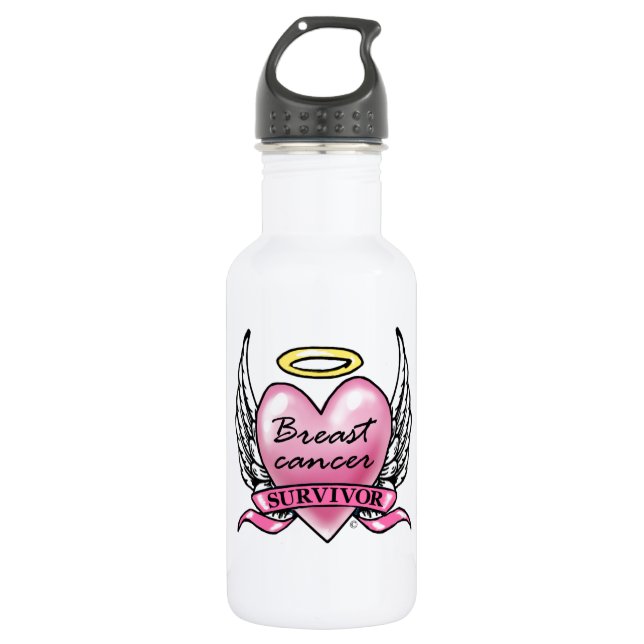 Pink Heart Survivor Trinkflasche (Vorderseite)