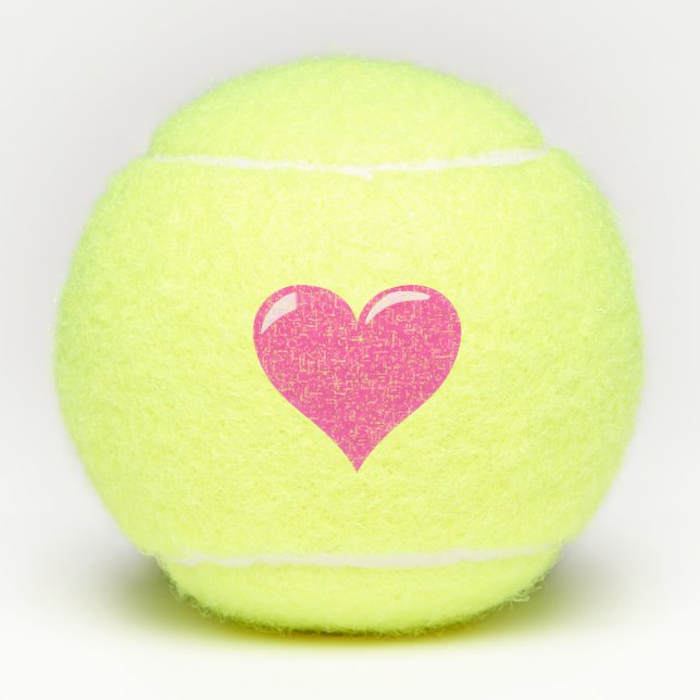 Pink Heart Tennis Balls Liebe Geschenk Tennisbälle (Vorderseite)