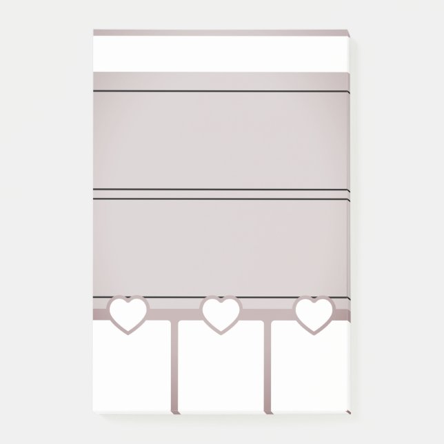 Pink Heart-Themed Daily Planner Post it note Post-it Klebezettel (Vorderseite)