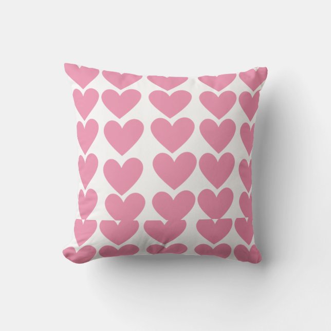 Pink heart Throw Pillow Kissen (Vorderseite)