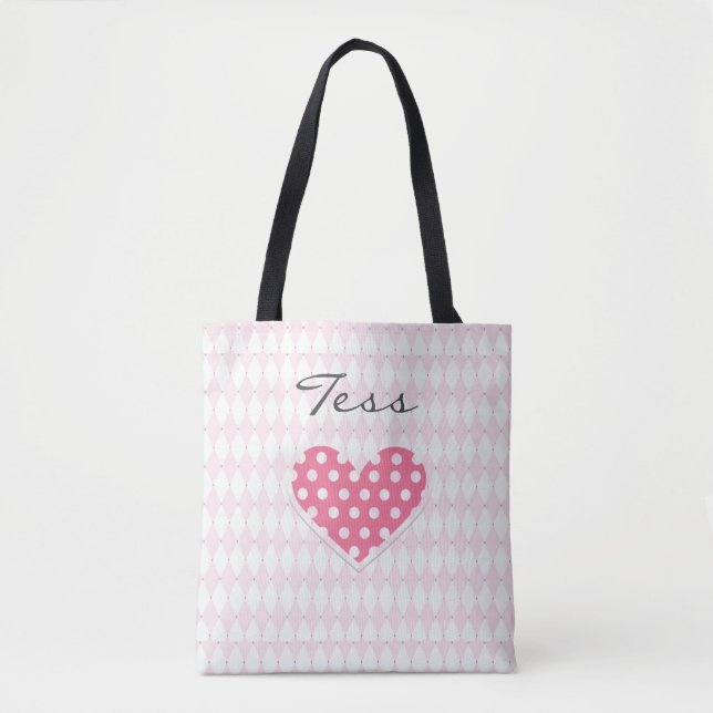 Pink Heart Tote Bag (Vorderseite)