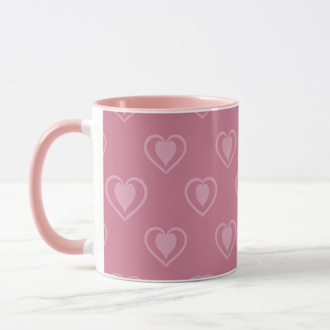 Pink Heart Valentine Coffee Mug Tasse (Links)