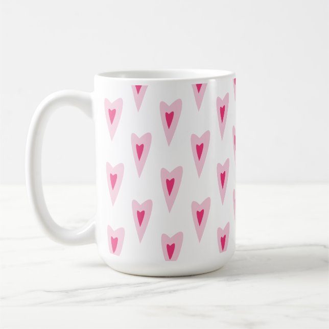 Pink Heart Valentines Water Bottle Kaffeetasse (Links)