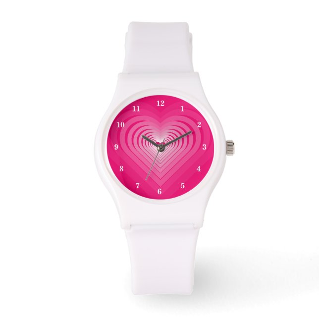 Pink Heart Watch Armbanduhr (Vorderseite)