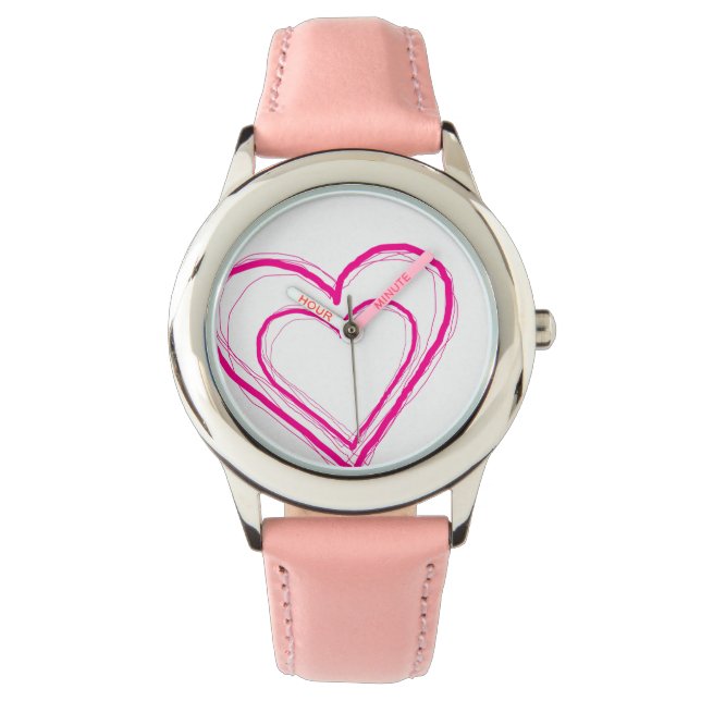 Pink Heart Watch Armbanduhr (Vorderseite)