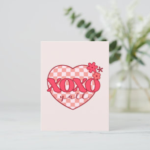 Pink Heart Xoxo Hugs und Kisses Postkarte