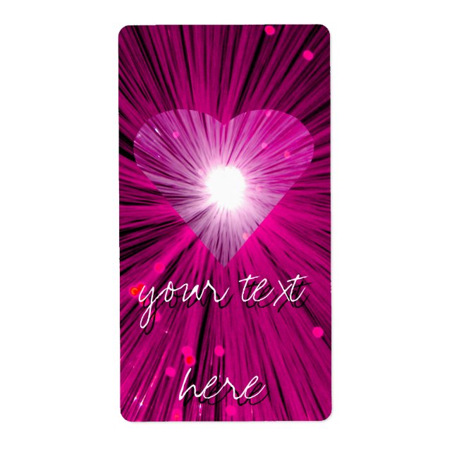 Pink Heart "Your Text"-Label (Vorne)