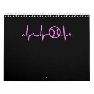 Pink Heartbeat Baseball Brustkrebs Bewusstsein Kalender