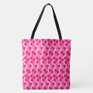 Pink Hearts and Lines Muster Crossbody Bag