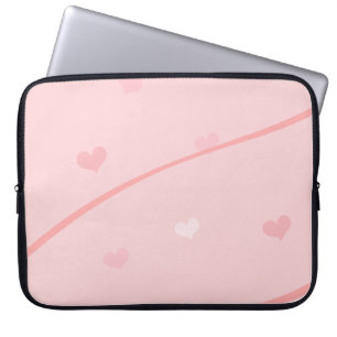 Pink Hearts and Ribbons Laptop Sleeve