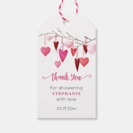 Pink Hearts Baby Dusche Vielen Dank Geschenkanhänger