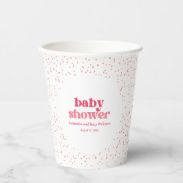 Pink Hearts Baby Shooting Paper Cup Pappbecher