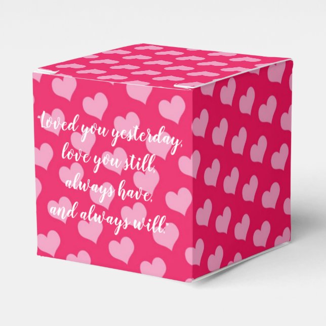 Pink Hearts Bevorzugung Box Geschenkschachtel (Vorderseite)