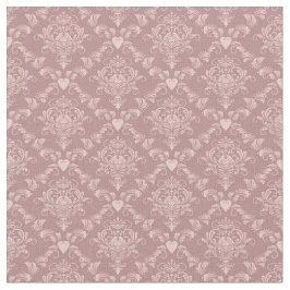 Pink Hearts Damask Stoff