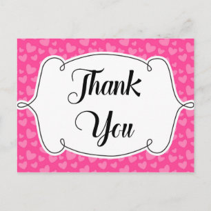 Pink Hearts Danke Karte