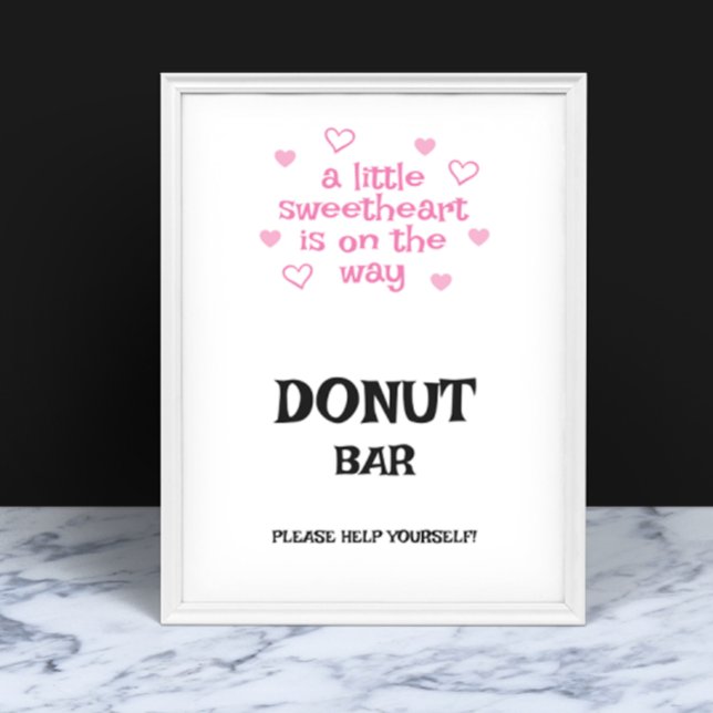 Pink-Hearts-Donut-Bar-Badezimmer-Schild Poster (Von Creator hochgeladen)