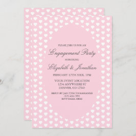 Pink Hearts Engagement Party Einladung