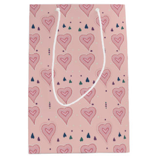 Pink Hearts Geschenktasche Mittlere Geschenktüte