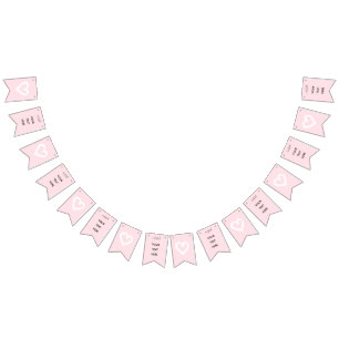 Pink Hearts Girl Junggeselinnen-Abschied Wimpelkette
