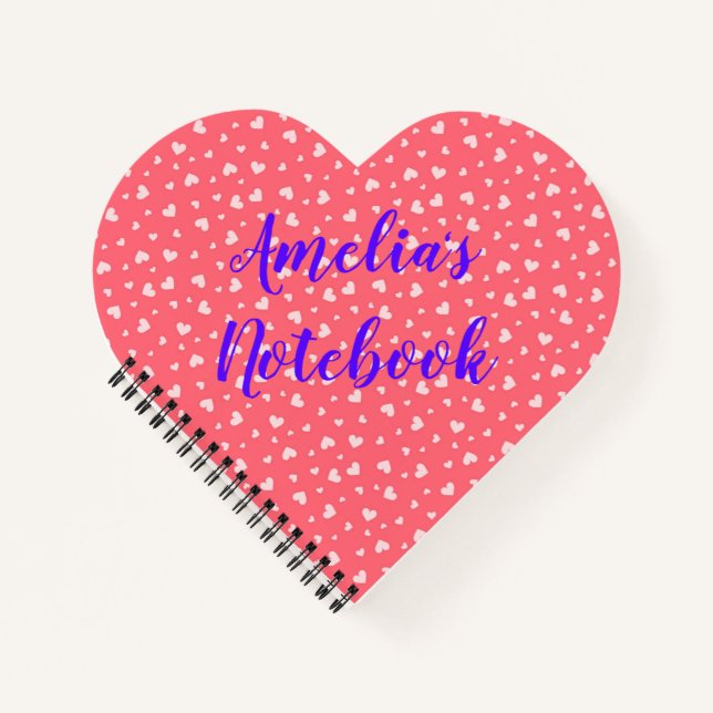 Pink Hearts - Heart Shaped Notebook Notizbuch (Vorderseite)