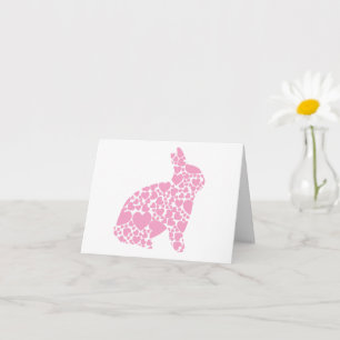Pink Hearts I Liebe you Bunny Card Karte