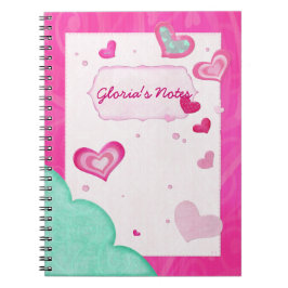 Pink Hearts Jewele PERSONALISIERTE DIARY JOUNRAL Notizblock