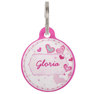 Pink Hearts Jewele PERSONALISIERTE KONTAKT Tiermarke