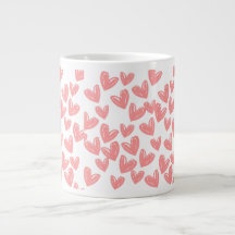 Pink Hearts Jumbo-Tasse
