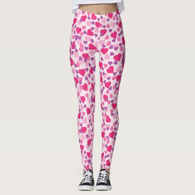 Pink Hearts Leggins (Vorderseite)