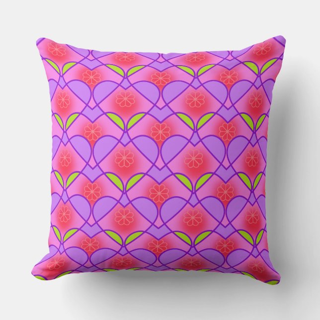 Pink Hearts Overlapping Kissen (Vorderseite)
