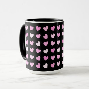 Pink Hearts Pattern Kaffee Tasse