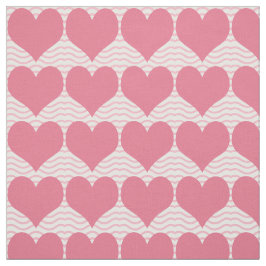 Pink Hearts Pattern Stoff
