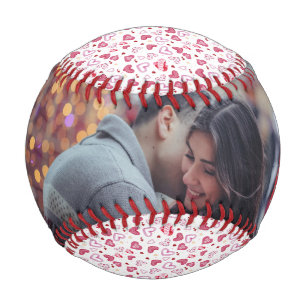 Pink Hearts Pattern Valentinstag Baseball