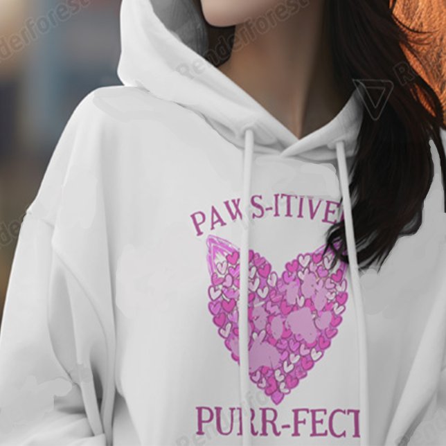 Pink Hearts Paws Cat/Hund Tierliebhaber Valentine Hoodie (Von Creator hochgeladen)