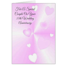 Pink Hearts Personalisiert 35. Hochzeitstag