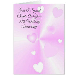 Pink Hearts Personalisiert 35. Hochzeitstag