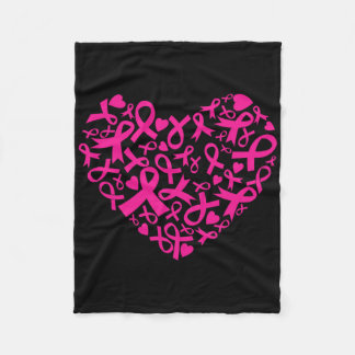 Pink Hearts Pink Ribbons Brustkrebs Bewusstsein G Fleecedecke