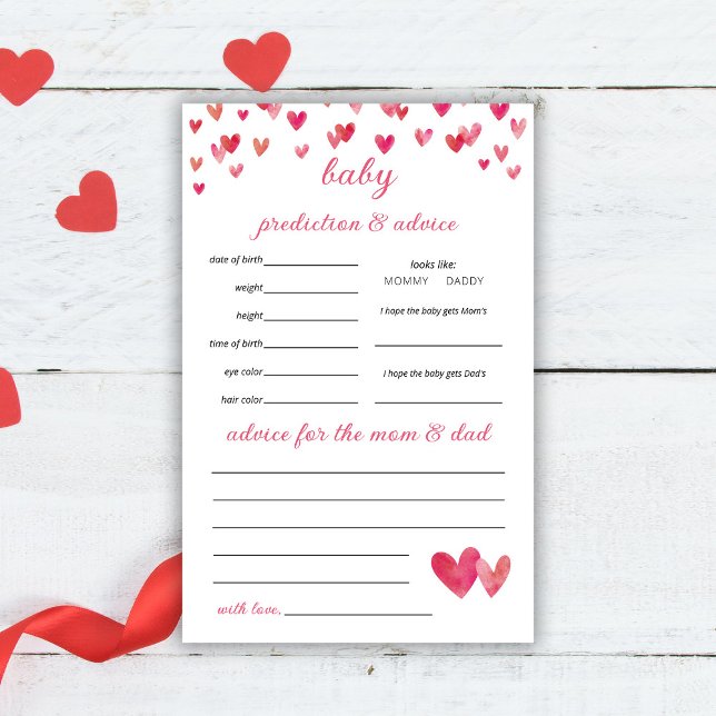 Pink Hearts Predictions Game Flyer (Von Creator hochgeladen)