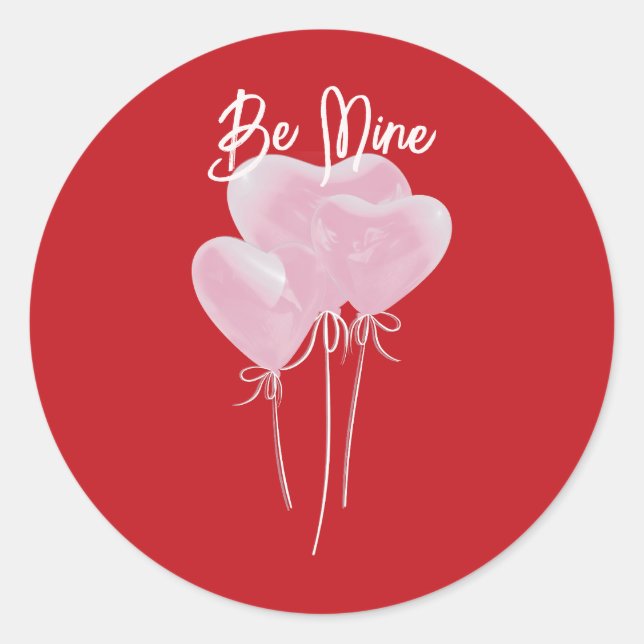 Pink Hearts  Runder Aufkleber (Vorderseite)