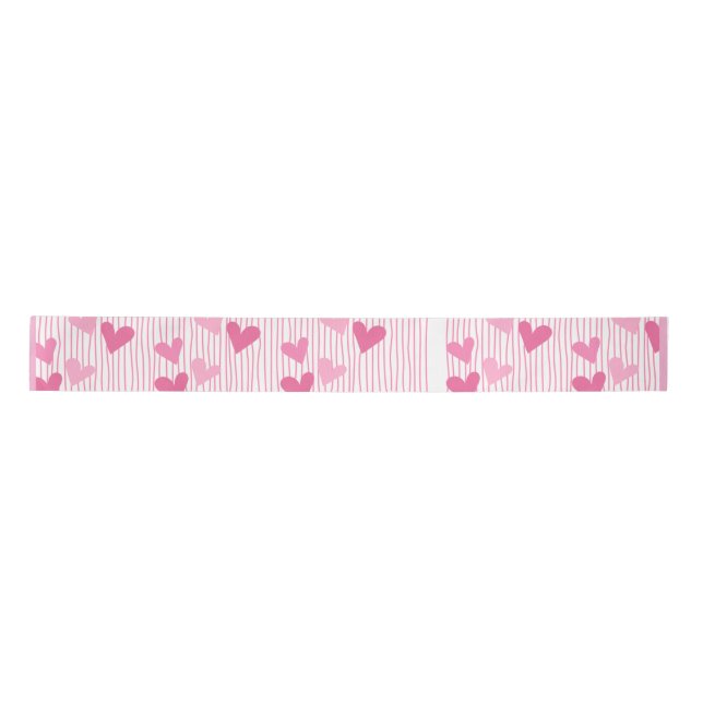 Pink Hearts Satinband (Vorderseite)