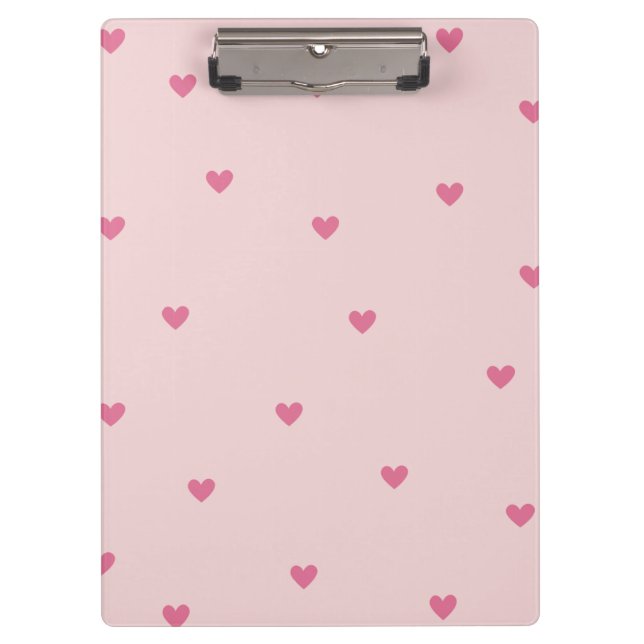 Pink Hearts Seamless Pattern – Cute Valentine Klemmbrett (Vorderseite)