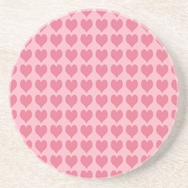 Pink Hearts Seamless Pattern Getränkeuntersetzer (Vorne)