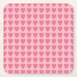Pink Hearts Seamless Pattern Rechteckiger Pappuntersetzer