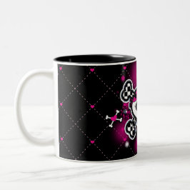 Pink Hearts Skull & Bones Girls Cup Tasse
