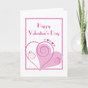 Pink Hearts Valentine Feiertagskarte