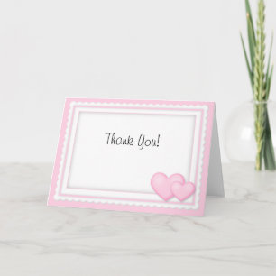 Pink Hearts Wedding Vielen Dank Anmerkungen Dankeskarte