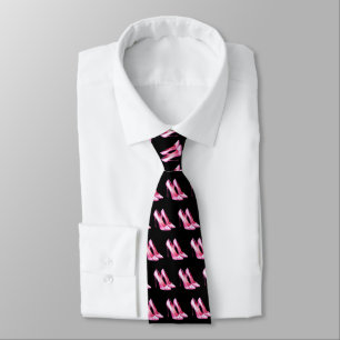 Pink Heelses Shoes Neck Tie Krawatte