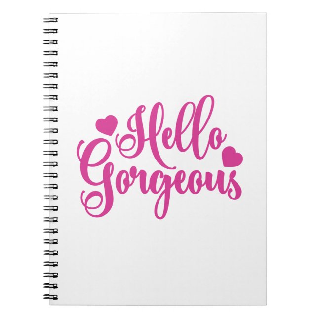 Pink Hello Gorgeous Zitat Notizblock (Vorderseite)