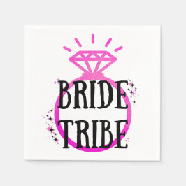 Pink Hens Party Bachelorette Ring Bride Stamm Serviette